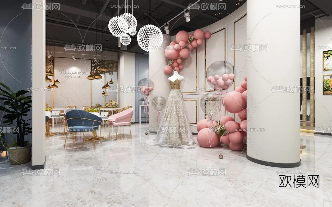 Bridal Shop – Wedding Store – Interior Desgin 3D Scene – 009