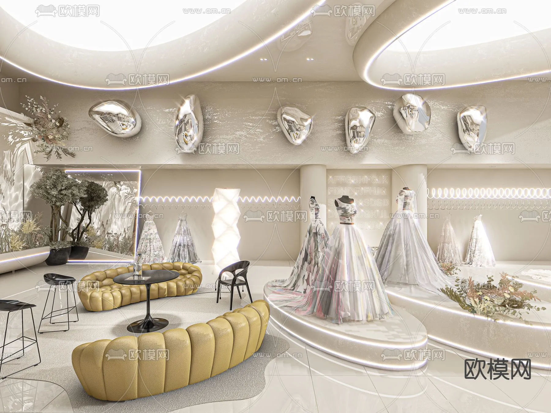 Bridal Shop – Wedding Store – Interior Desgin 3D Scene – 024