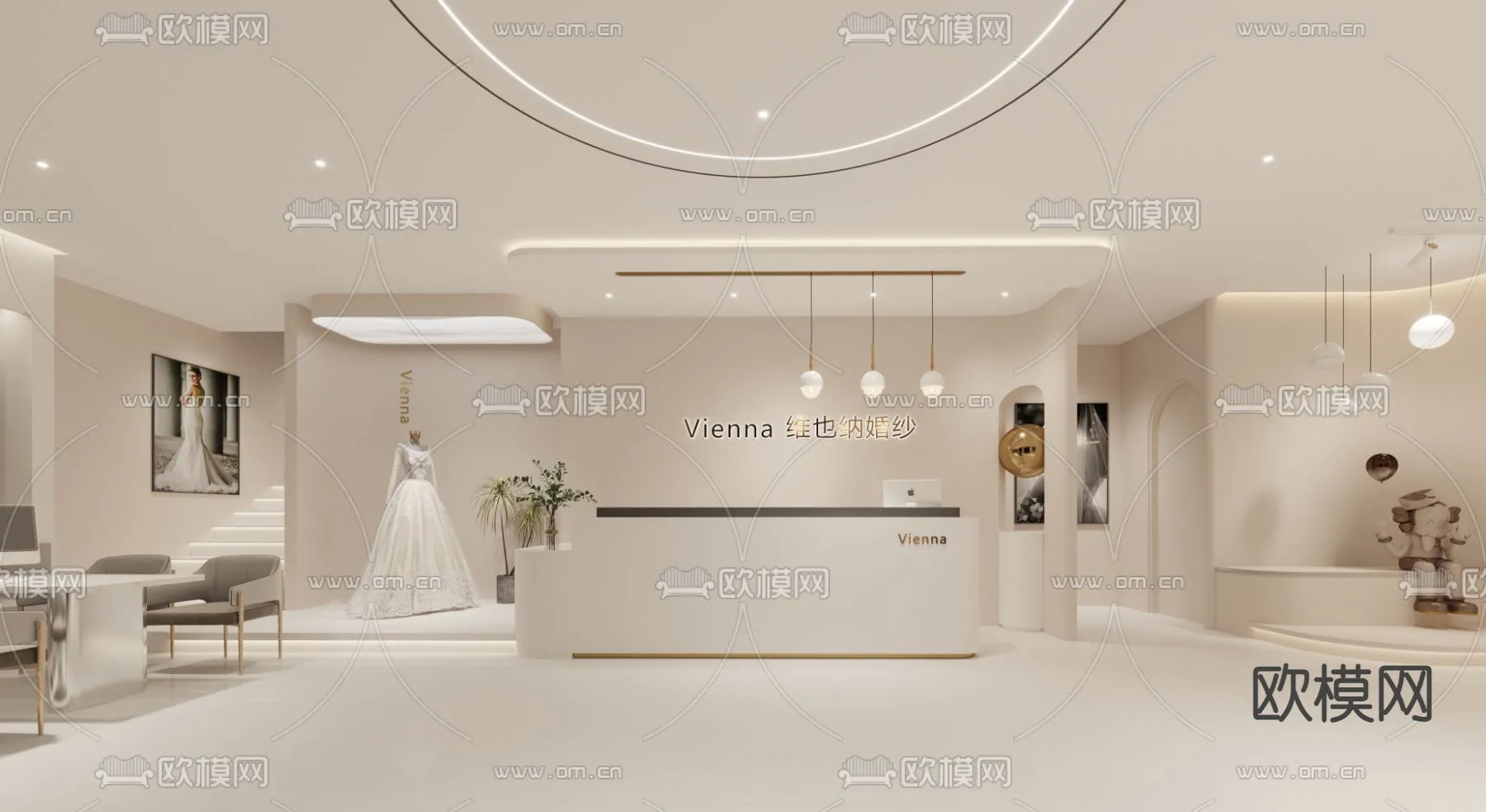 Bridal Shop – Wedding Store – Interior Desgin 3D Scene – 040