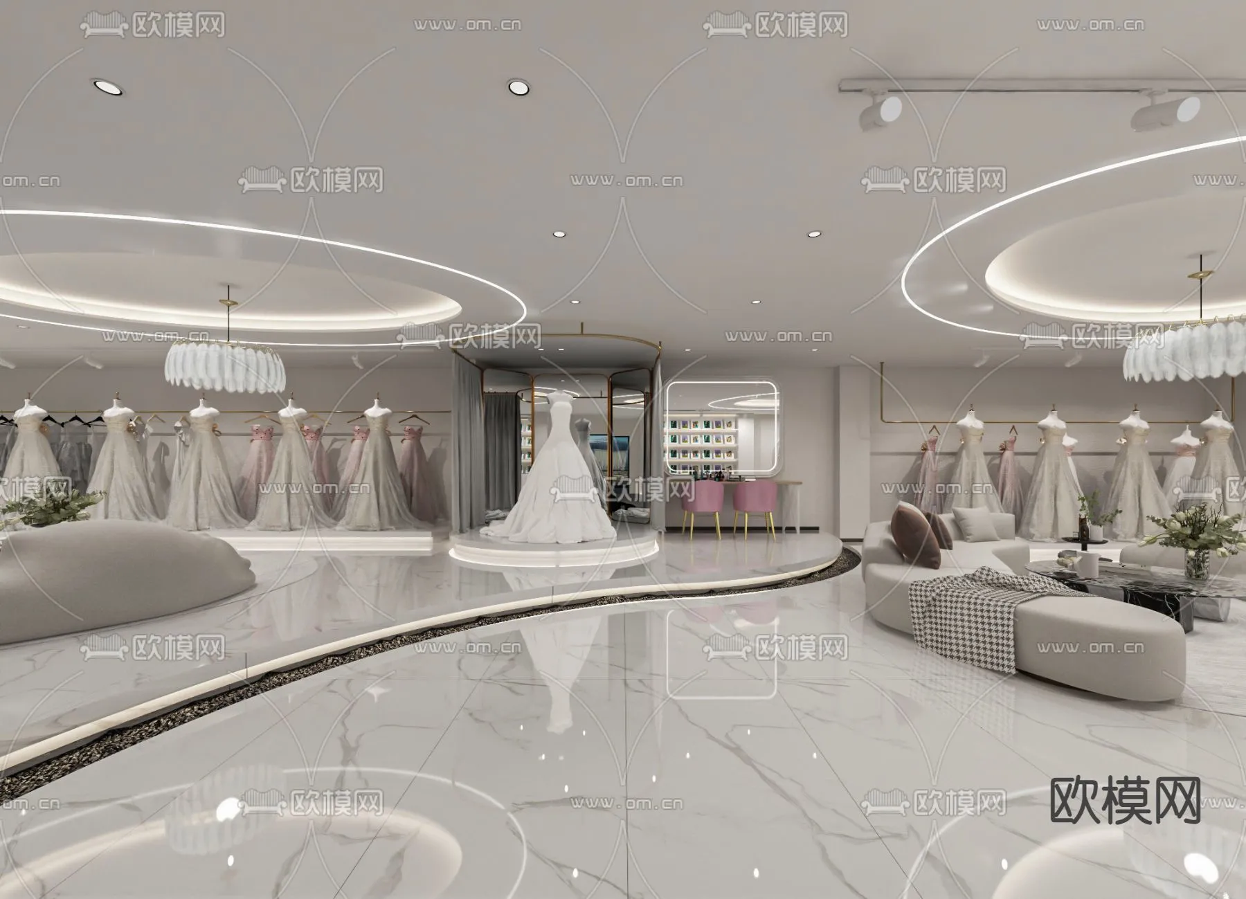 Bridal Shop – Wedding Store – Interior Desgin 3D Scene – 041