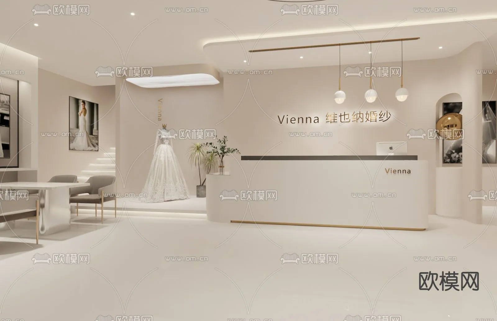 Bridal Shop – Wedding Store – Interior Desgin 3D Scene – 042