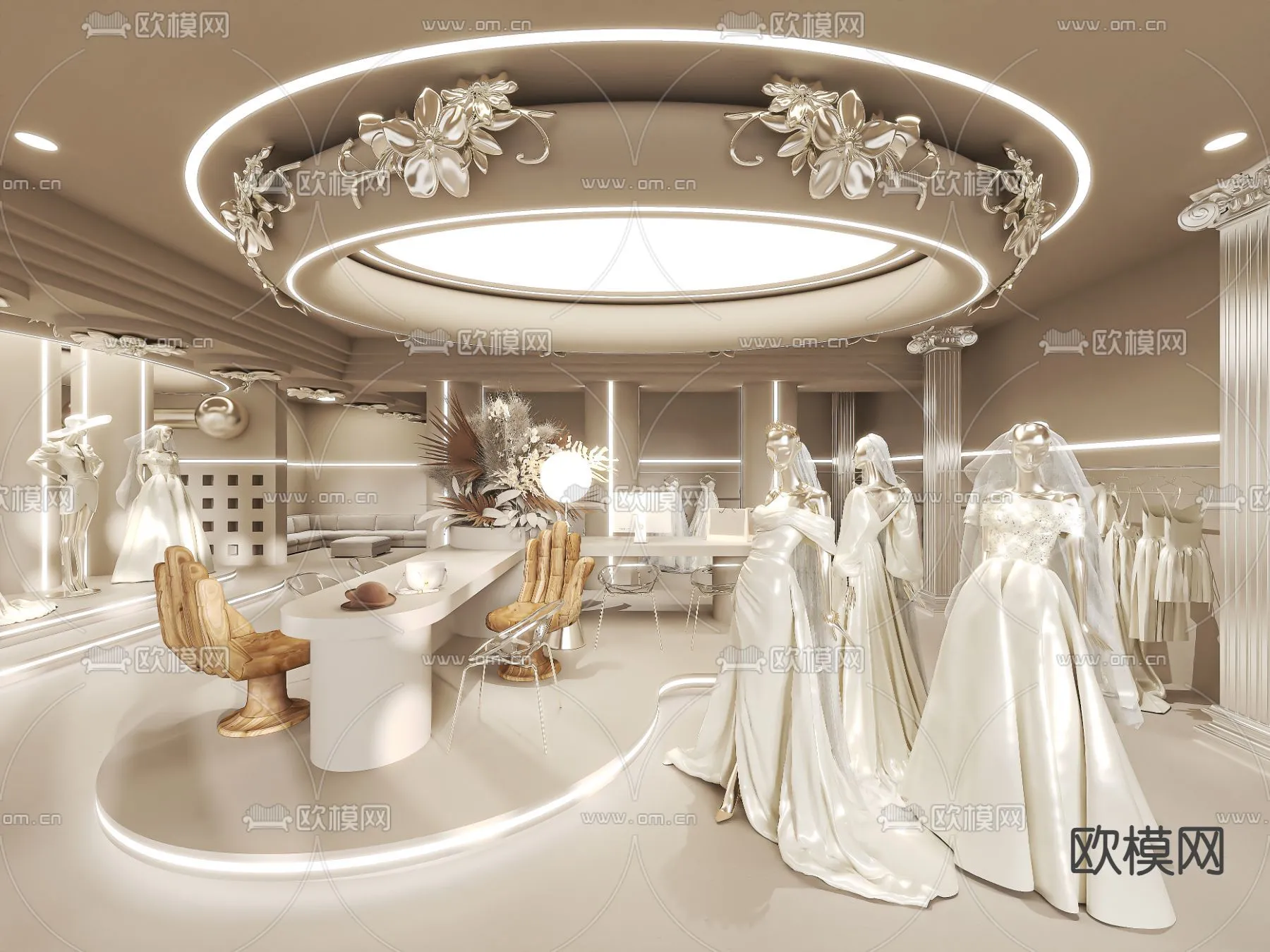 Bridal Shop – Wedding Store – Interior Desgin 3D Scene – 043