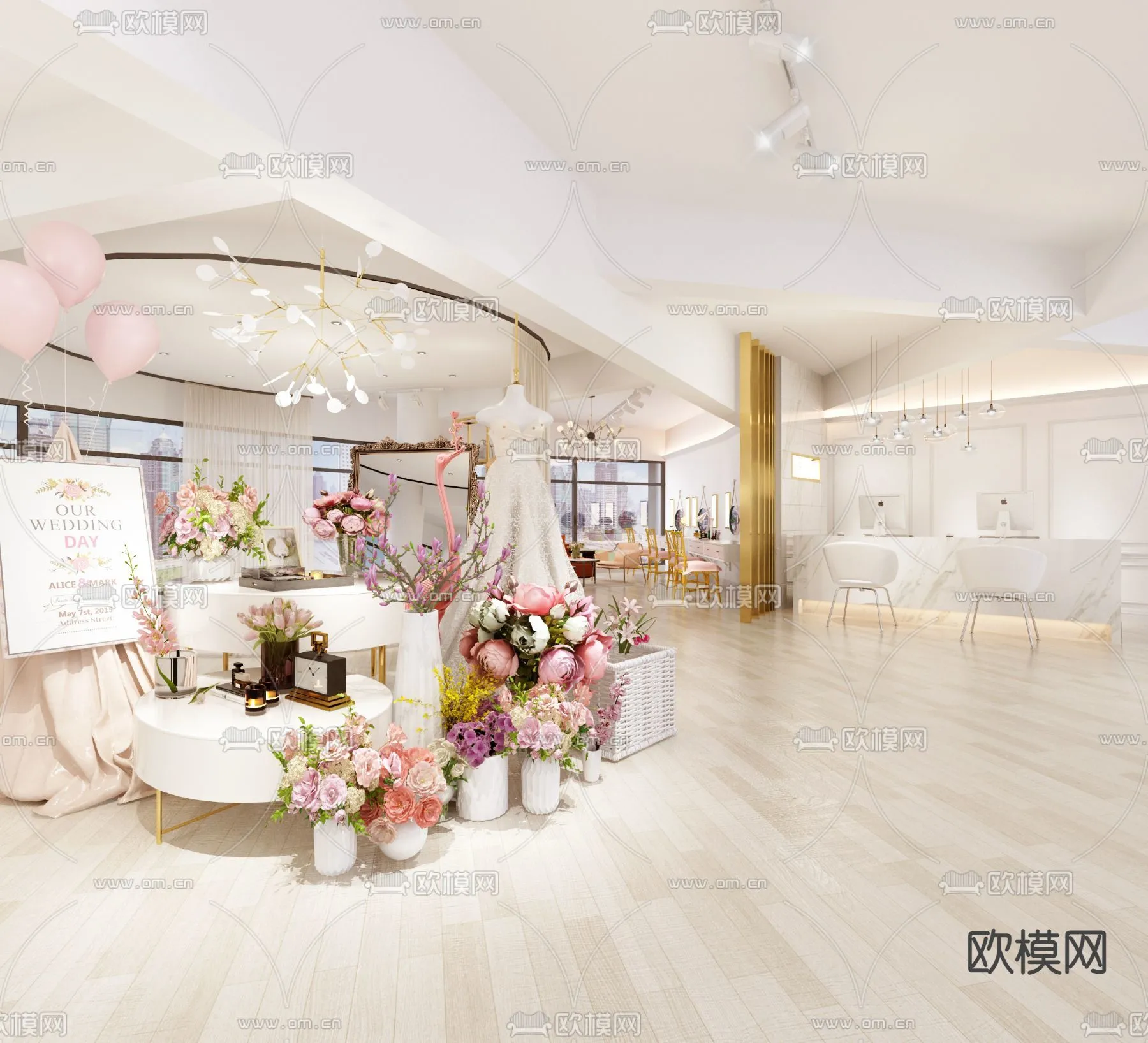 Bridal Shop – Wedding Store – Interior Desgin 3D Scene – 061