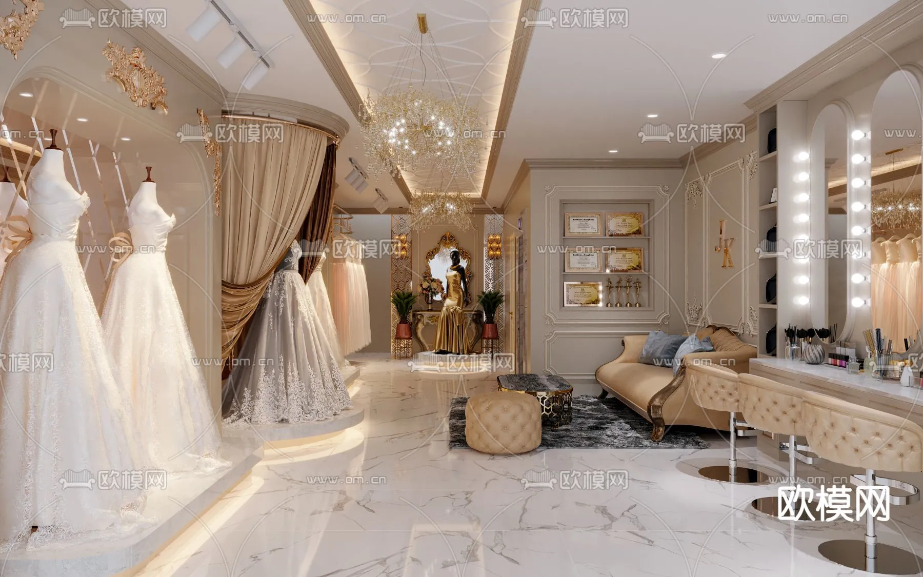 Bridal Shop – Wedding Store – Interior Desgin 3D Scene – 068