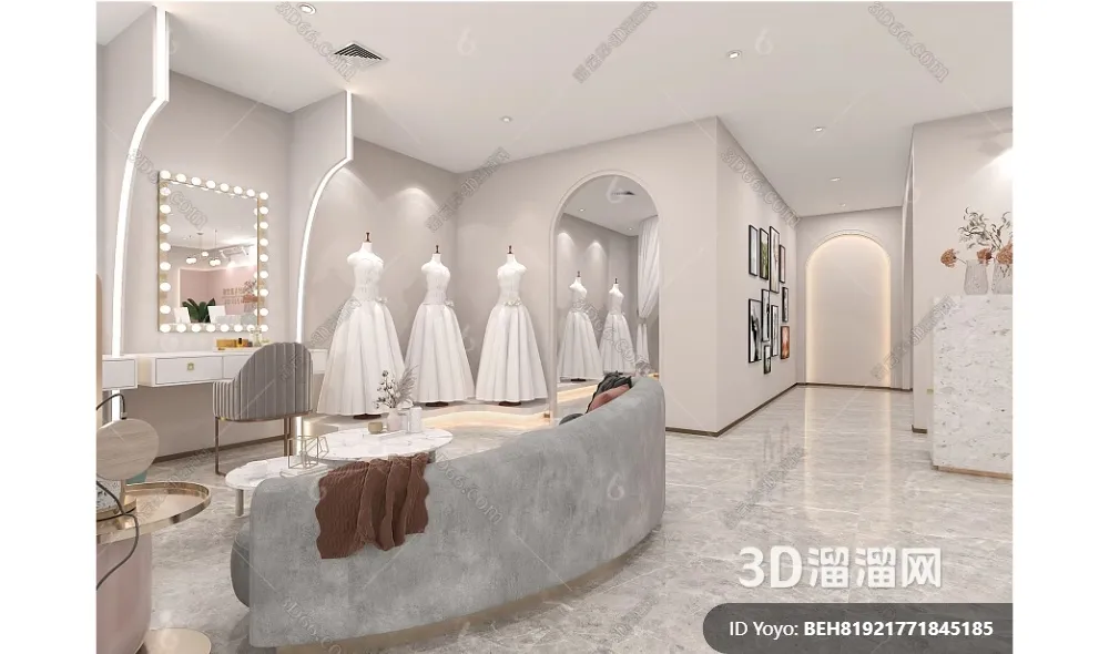 Bridal Shop – Wedding Store – Interior Desgin 3D Scene – 070