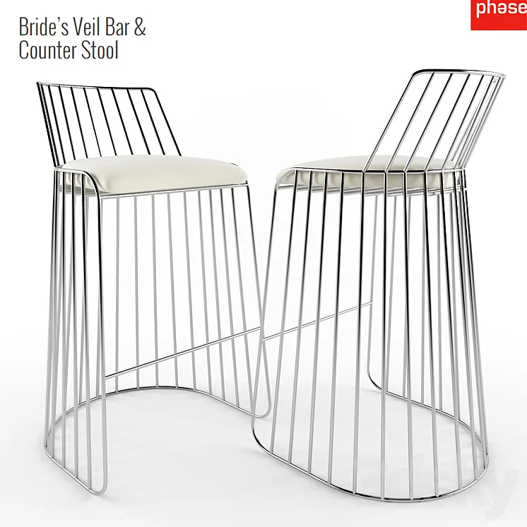 Bride's Veil Bar & Counter Stool 3DS Max