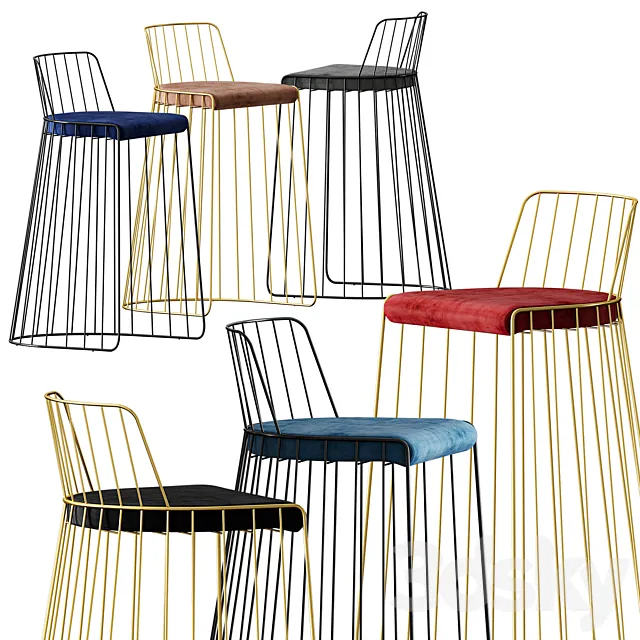 Bride’s Veil Bar Stool by Phase Design 3ds Max