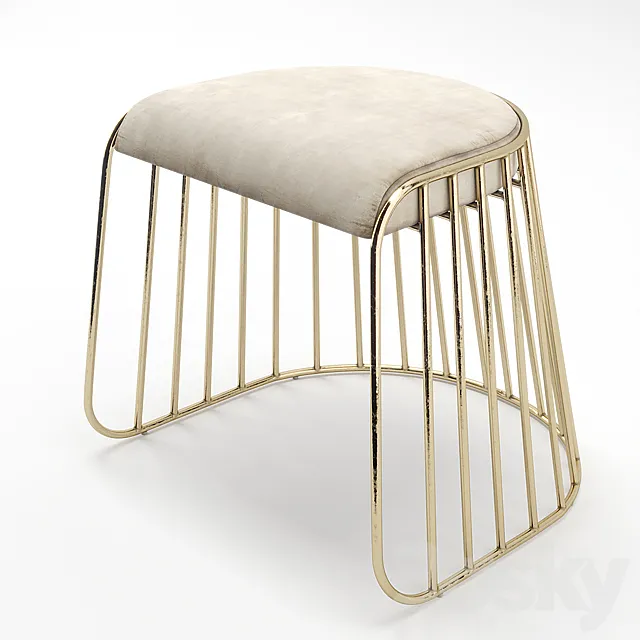 Bride’s Veil Low Stool 3DS Max Model