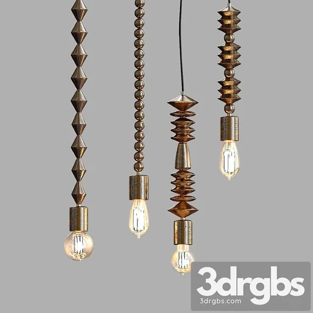 Bright Beads Wooden Lamps by Marz Designs 3dsmax Download