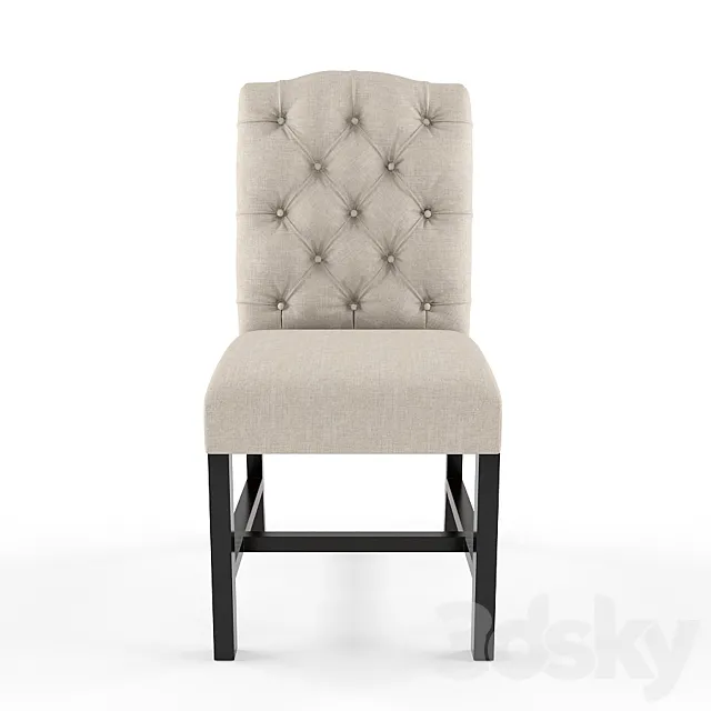 Bright Home Cesar Tufted Beige Linen Dining Chair 3DSMax File