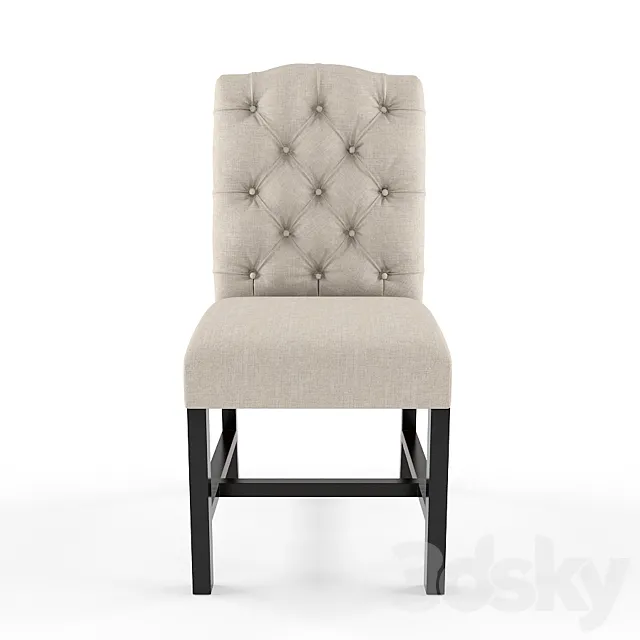 Bright Home Cesar Tufted Beige Linen Dining Chair 3DS Max Model