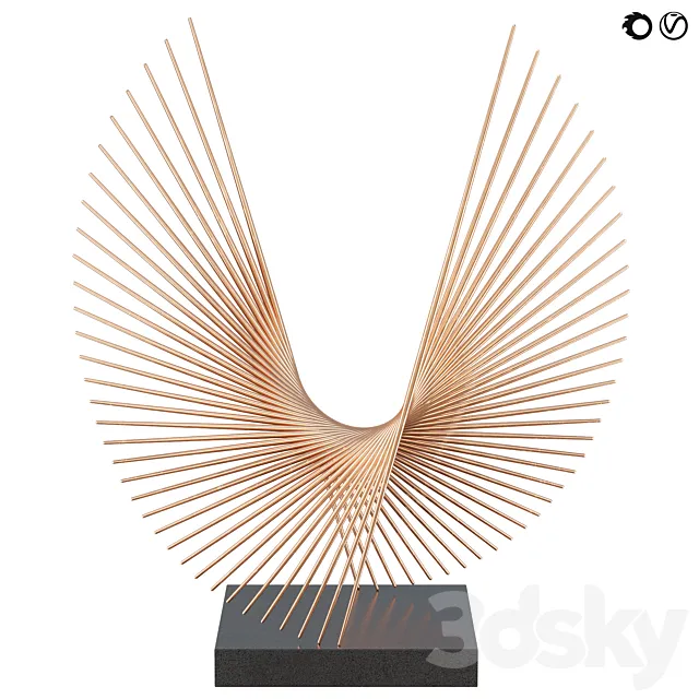 Bronze and Stainless Steel sculpture 3 3ds Max