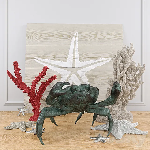 Bronze Crab Sculpture and decor 3ds Max