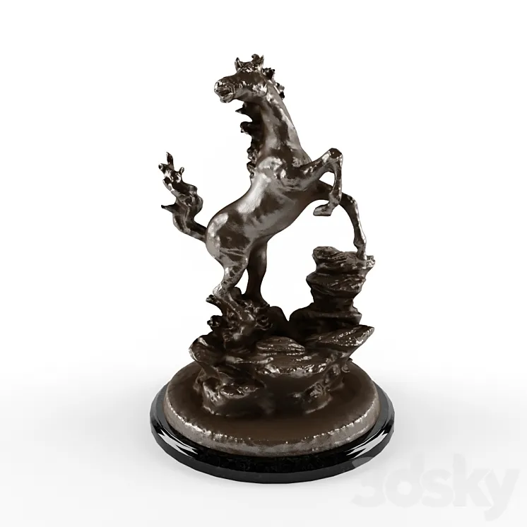 Bronze horse statuette 3DS Max