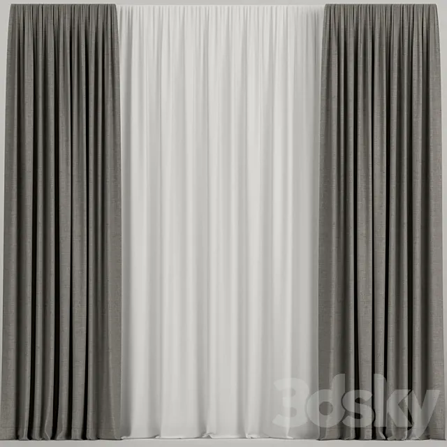 Brown curtains. 3ds Max