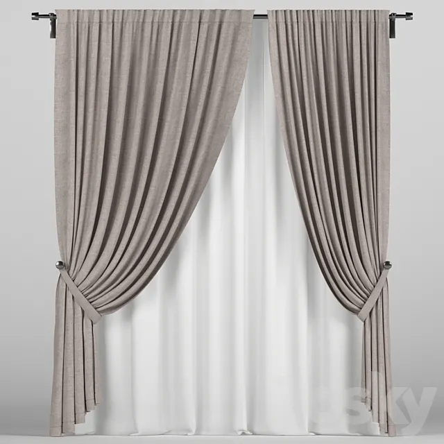 Brown curtains in the wings. 3ds Max