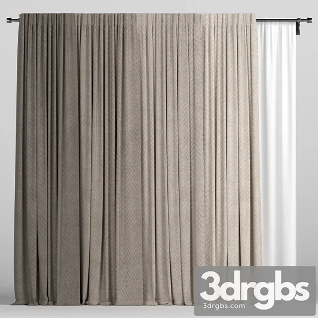 Brown Curtains With Tulle 80 3dsmax Download