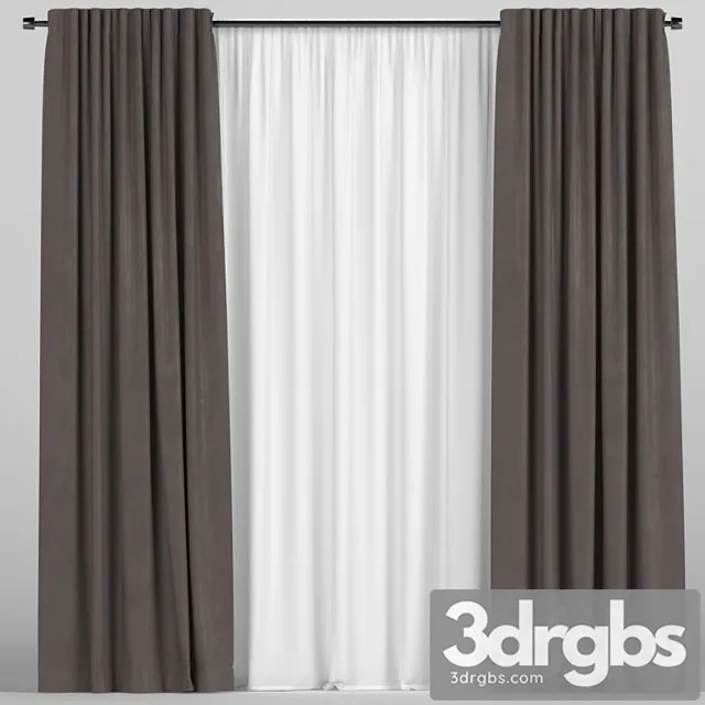 Brown Curtains With Tulle 93 3dsmax Download