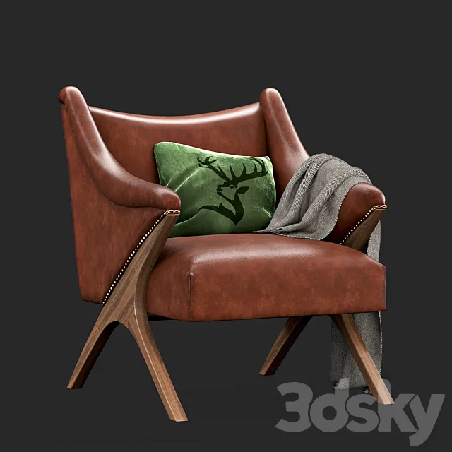 Brown Leather ArmChair 3DSMax File