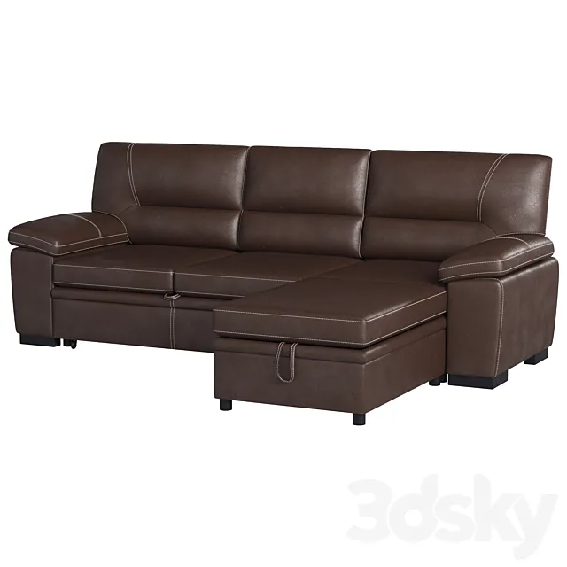 Brown Leather Sectional Sofa 3ds Max