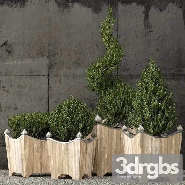Brugge Salvaged Wood Metal Planters 3dsmax Download