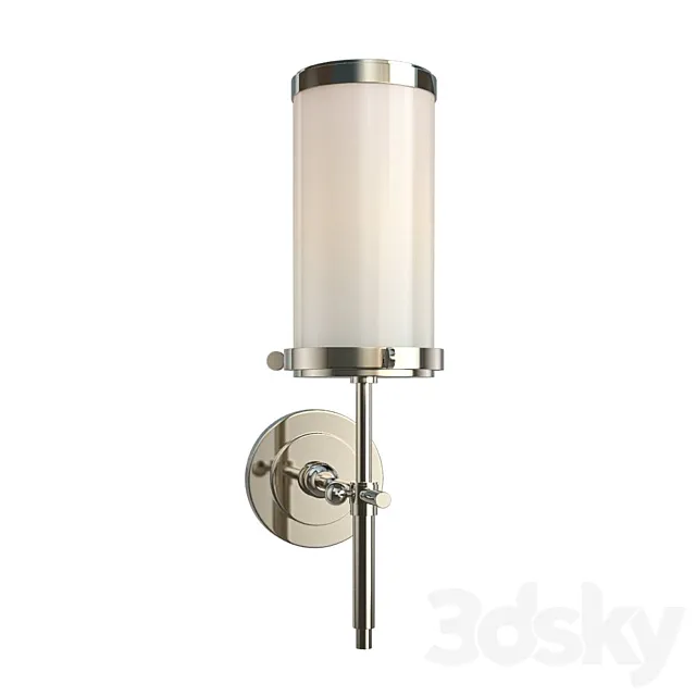 Bryant Bath Sconce in Polished Nickel with White 3ds Max