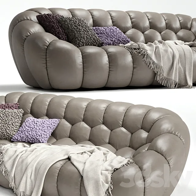 Bubble Cuir Sofa 4 seats Roche Bobois 3ds Max