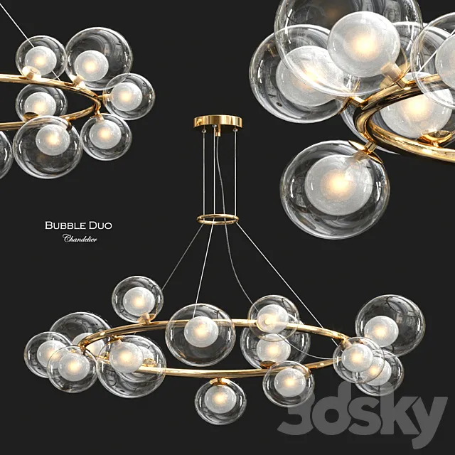 Bubble Duo Chandelier by Freya 3DS Max Model