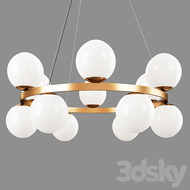 Bubbles brass ring pendant light 3ds Max