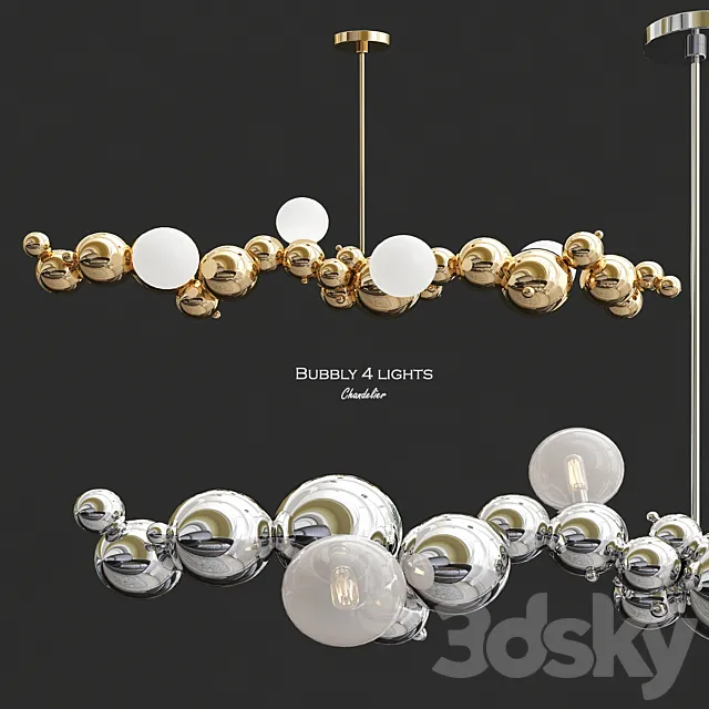 Bubbly 4 light Chandelier 3ds Max
