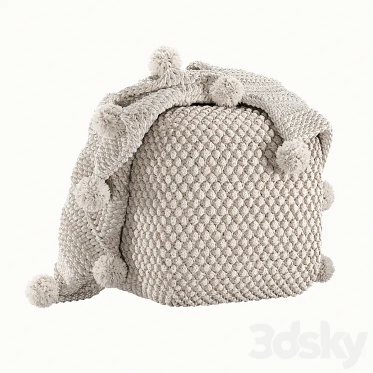 Buco pouf Virka Ivory Throw bedspread 3DS Max