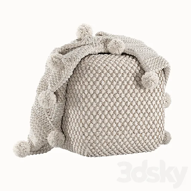 Buco pouf. Virka Ivory Throw bedspread 3DSMax File