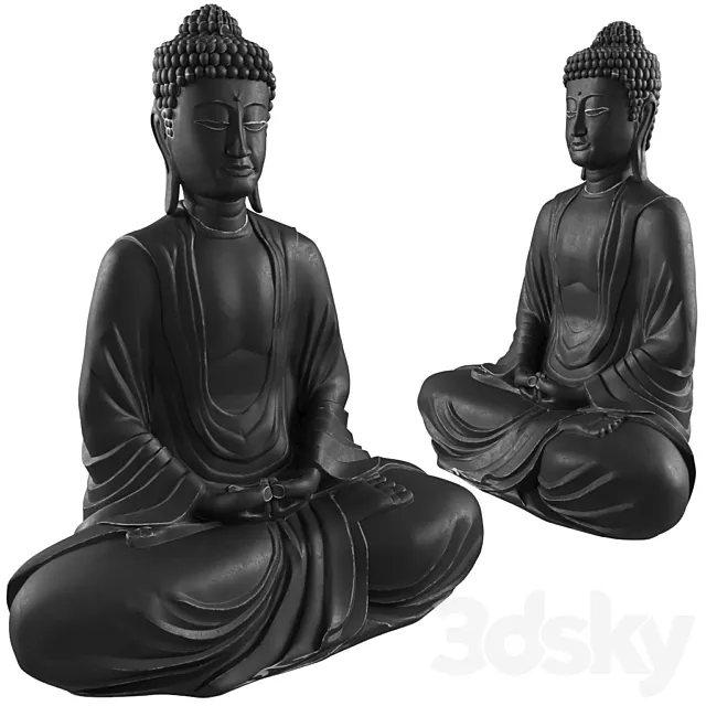 Buddha Sit Zin Statue 3ds Max