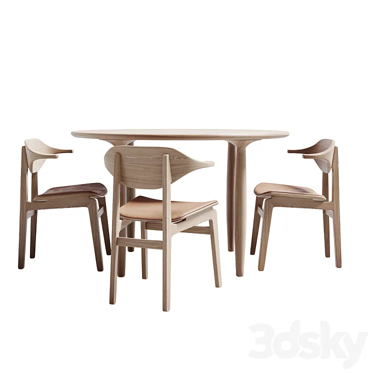 Buffalo Dining Chair Oku Round Dining Table NORR 11 3DS Max
