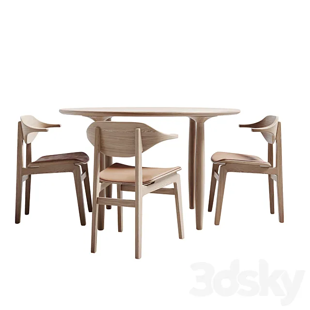 Buffalo Dining Chair Oku Round Dining Table NORR 11 3DSMax File