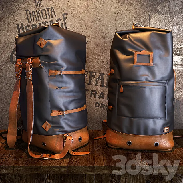 Buffalo Jackson Dakota Vintage Backpack Bag 3DSMax File