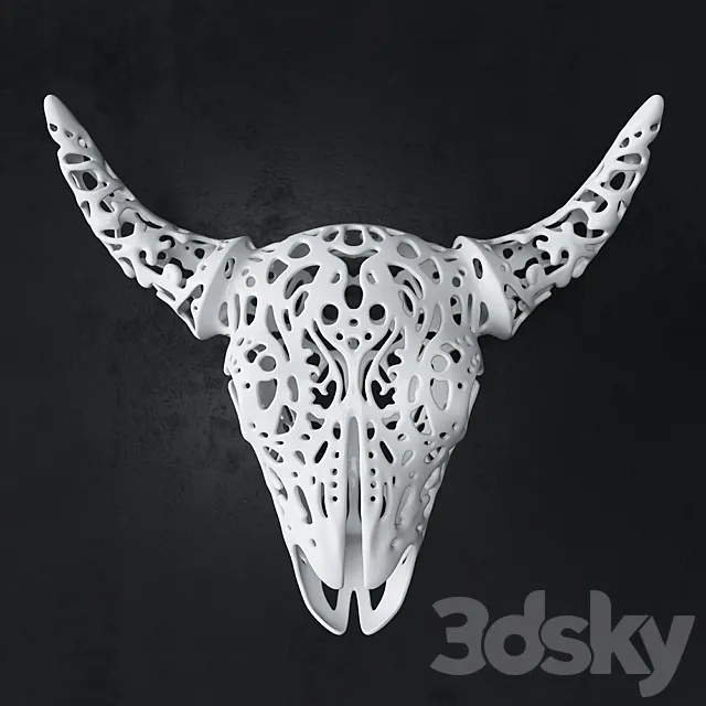 Buffalo_3D_Skull_Tallado 3DSMax File