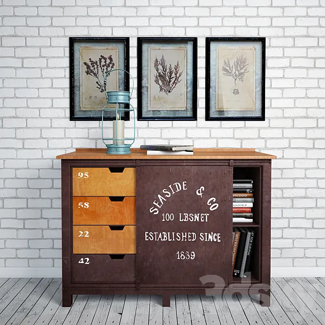 Buffet Industrial Rust Iron Buffet 3ds Max