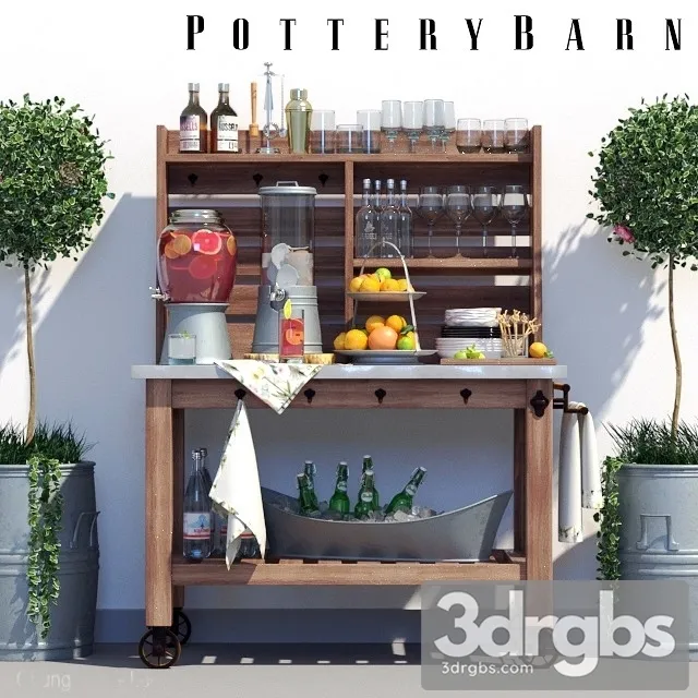 Buffet Pottery Barn Abbott Set 3dsmax Download