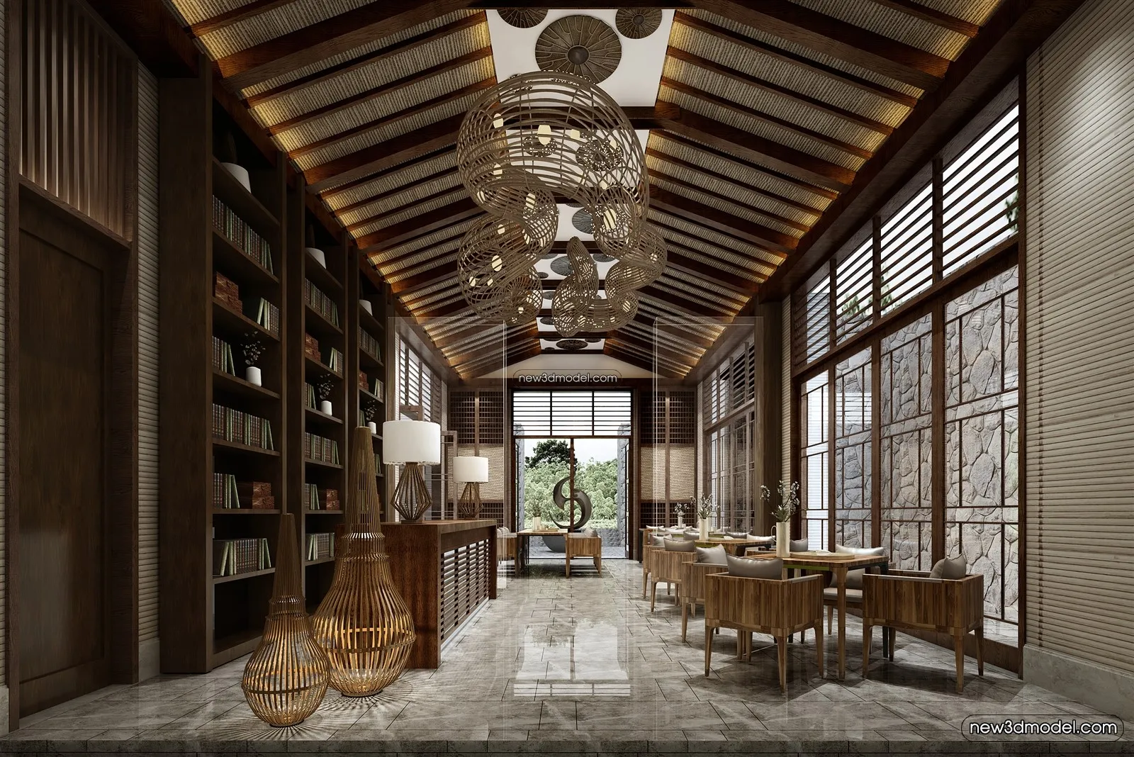 Buffet Restaurant of Hotels 3D Scenes – 3D Blocks – 007 – VRAY