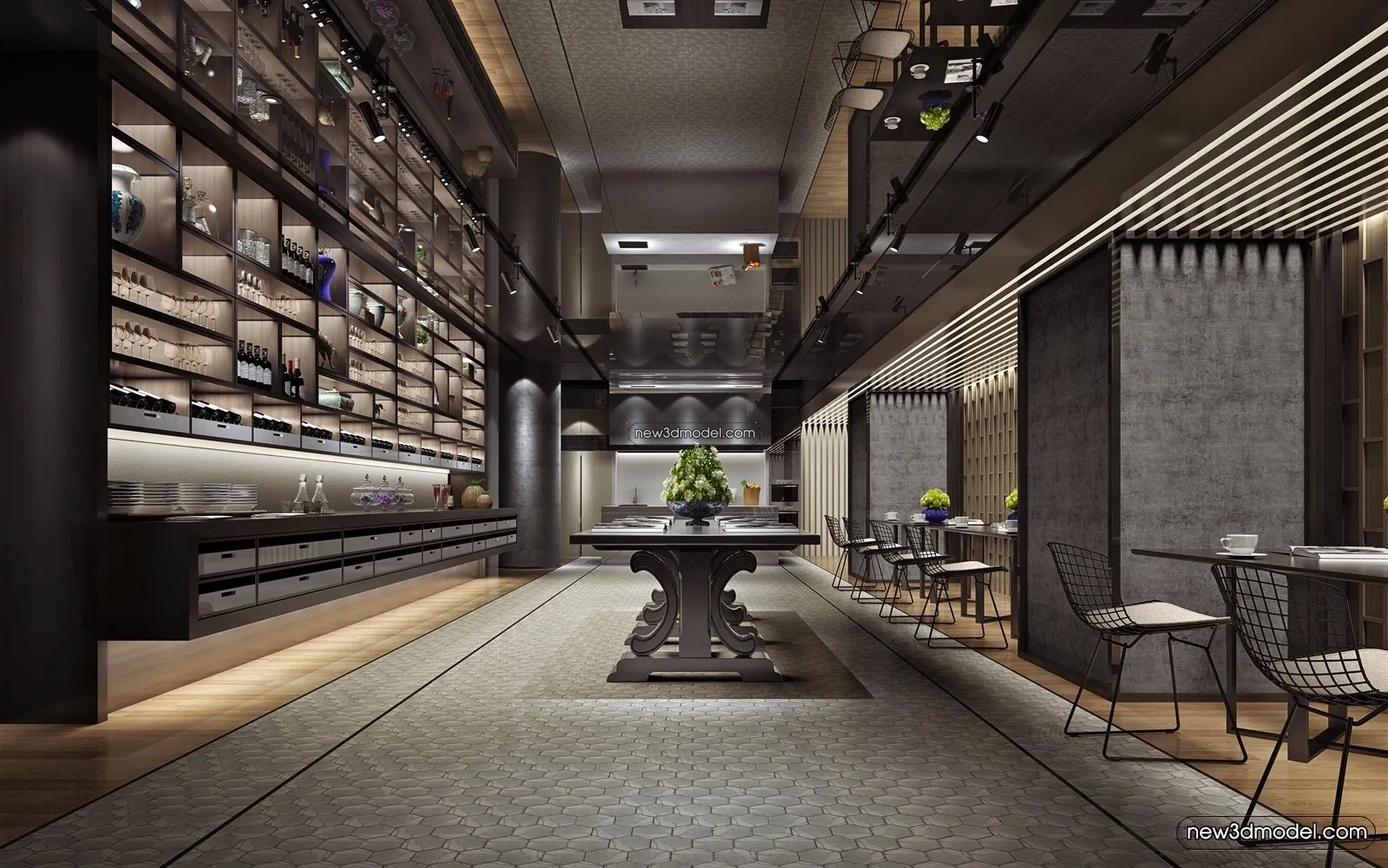 Buffet Restaurant of Hotels 3D Scenes – 3D Blocks – 008 – VRAY
