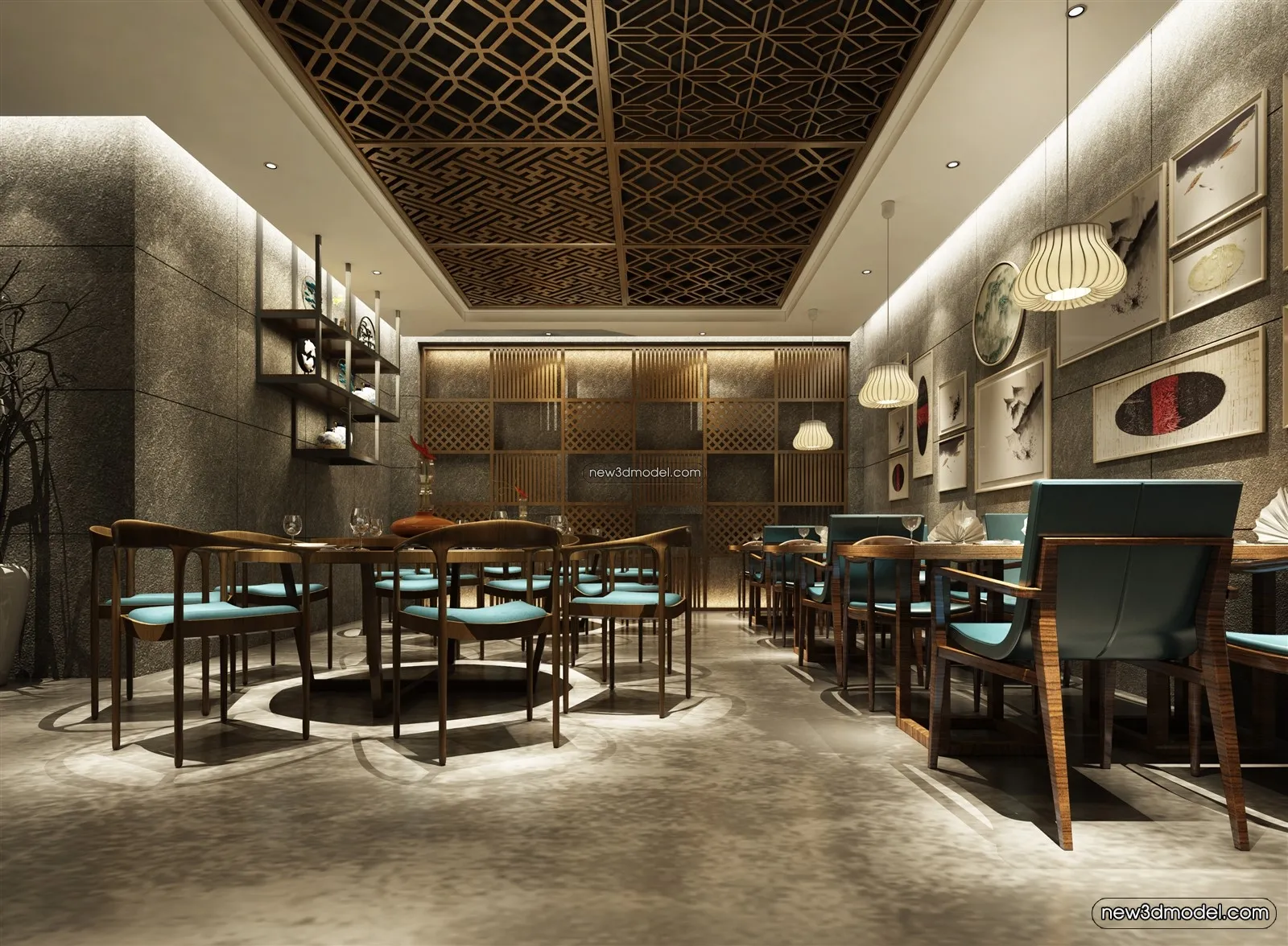 Buffet Restaurant of Hotels 3D Scenes – 3D Blocks – 014 – VRAY