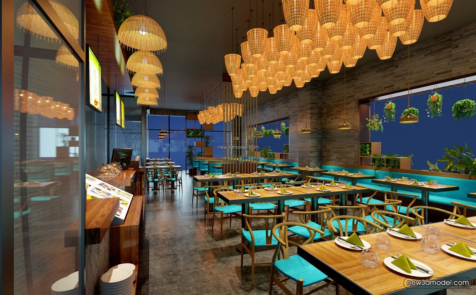Buffet Restaurant of Hotels 3D Scenes – 3D Blocks – 018 – VRAY