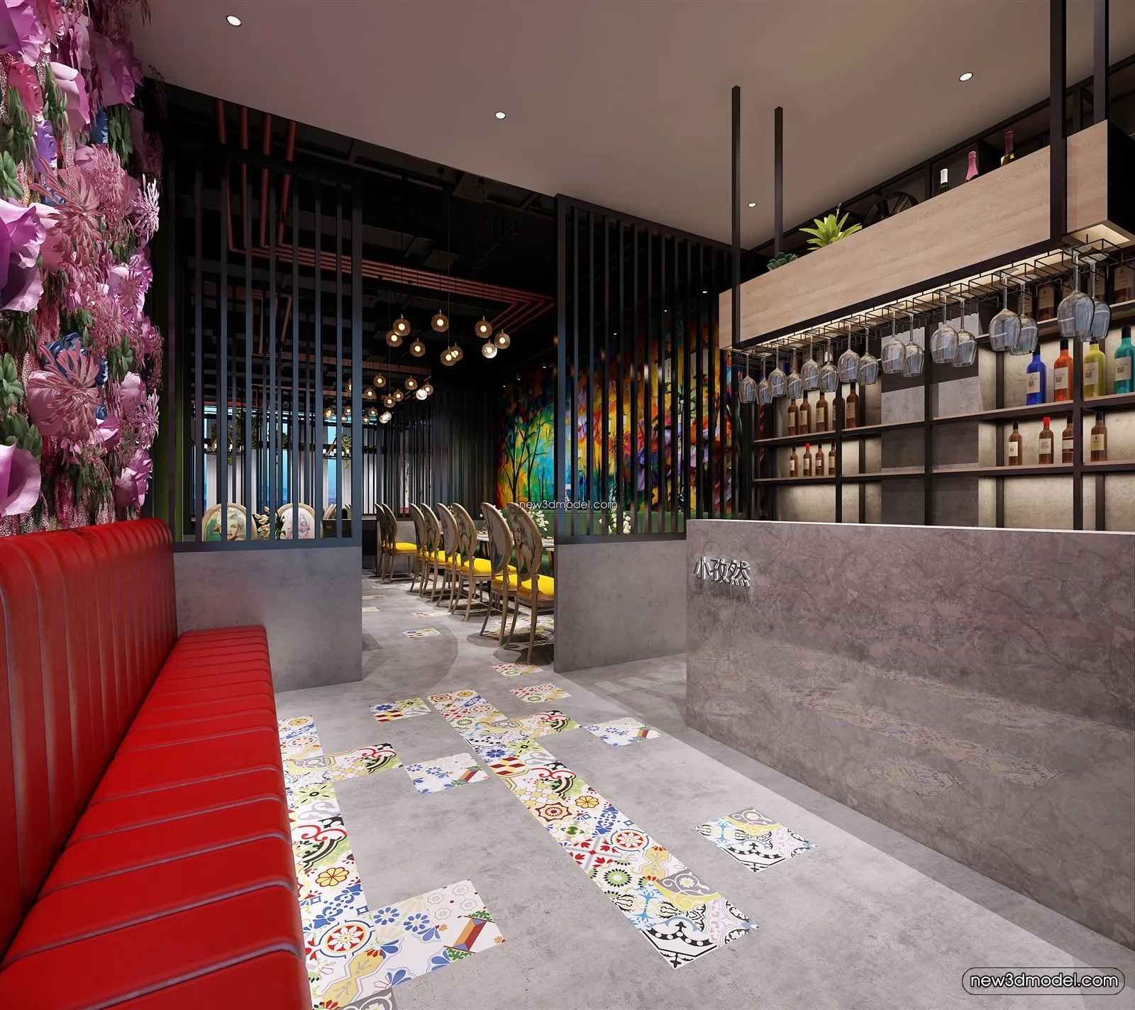 Buffet Restaurant of Hotels 3D Scenes – 3D Blocks – 030 – VRAY