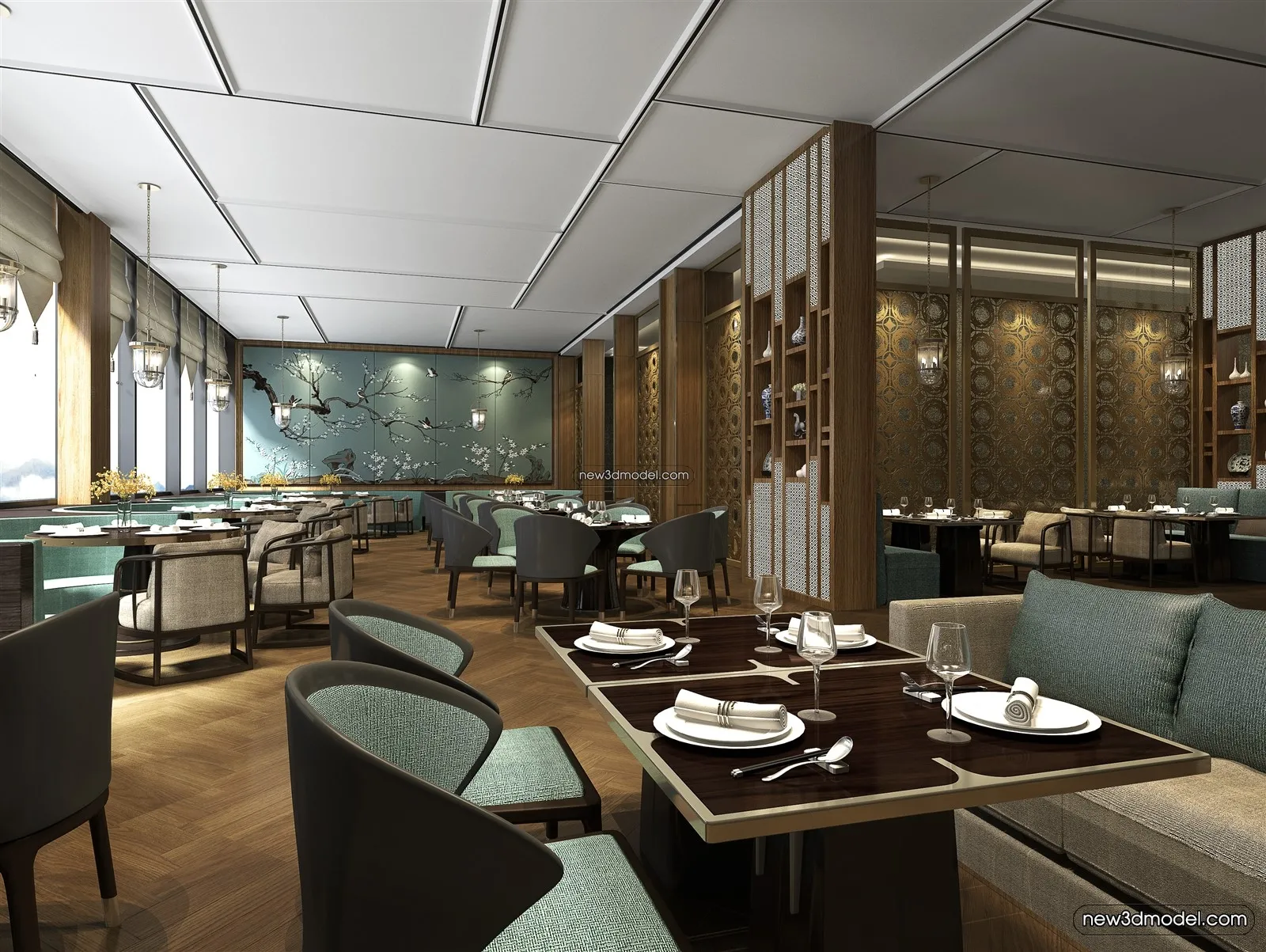 Buffet Restaurant of Hotels 3D Scenes – 3D Blocks – 031 – VRAY