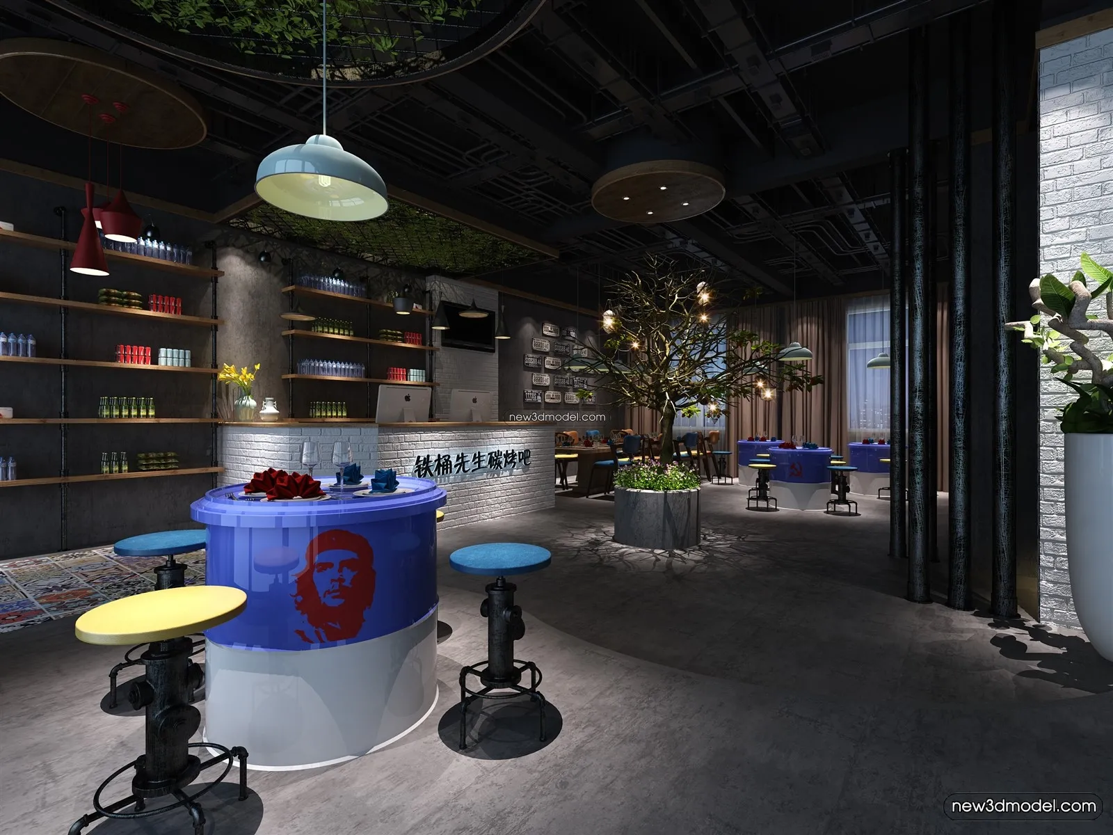Buffet Restaurant of Hotels 3D Scenes – 3D Blocks – 032 – VRAY