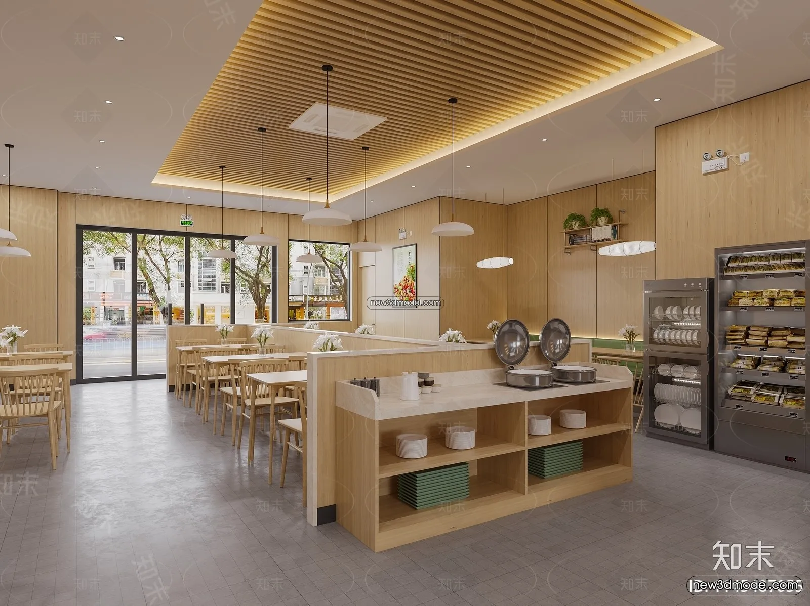 Buffet Restaurant of Hotels 3D Scenes – 3D Blocks – 046 – CORONA