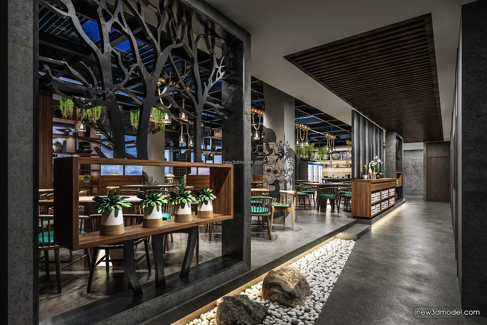 Buffet Restaurant of Hotels 3D Scenes – 3D Blocks – 047 – VRAY