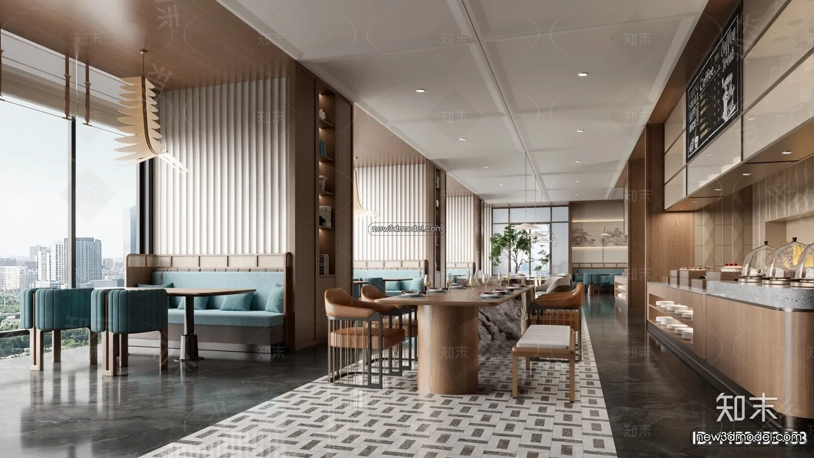 Buffet Restaurant of Hotels 3D Scenes – 3D Blocks – 071 – CORONA