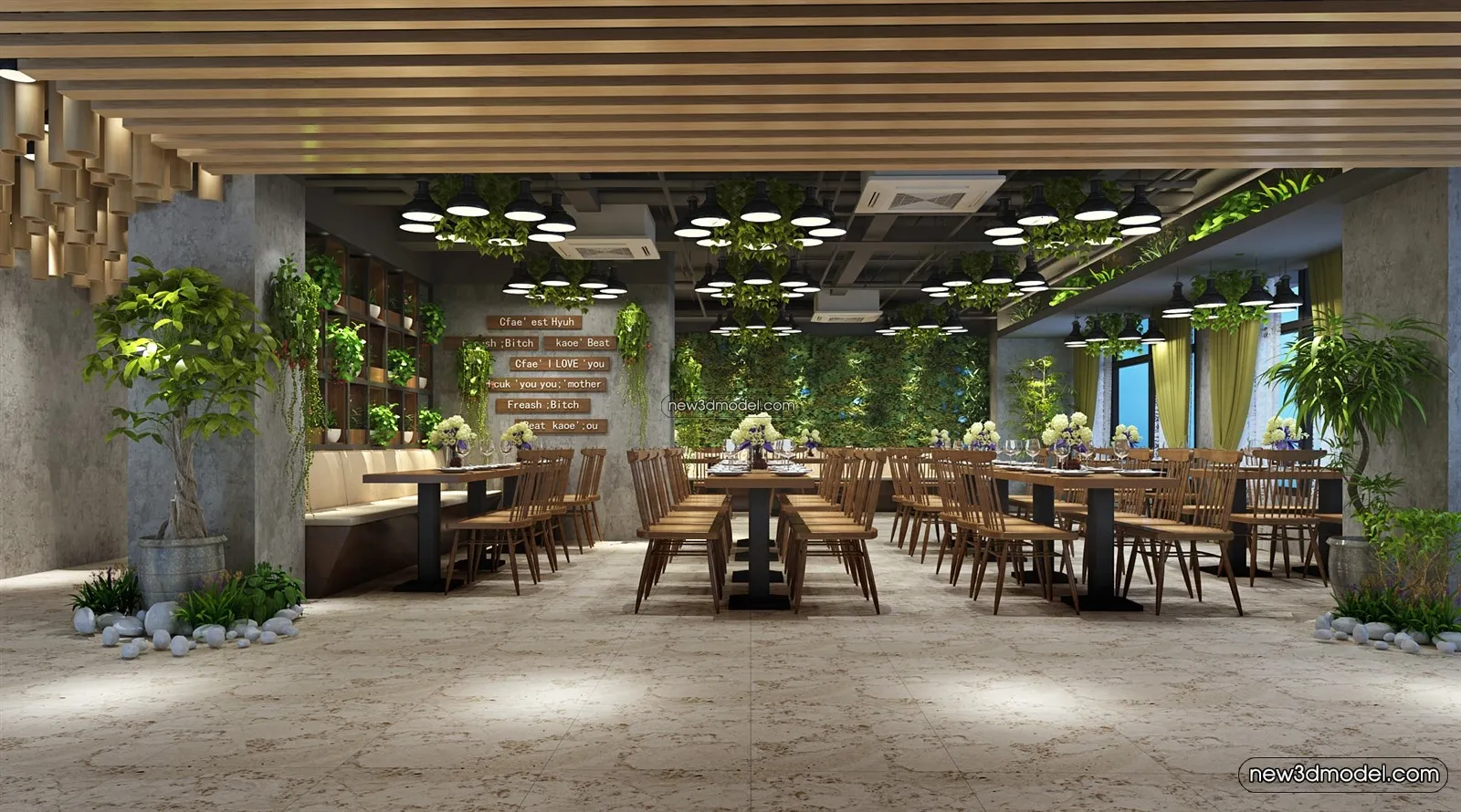 Buffet Restaurant of Hotels 3D Scenes – 3D Blocks – 075 – VRAY